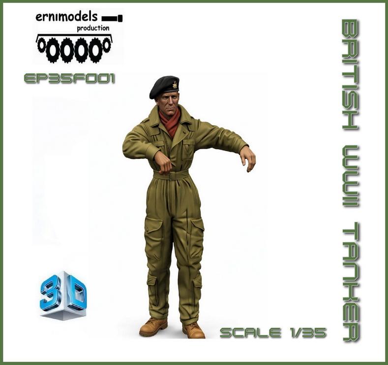  Figura 3D czołgisty brytyjskiego WW2  EP35F001