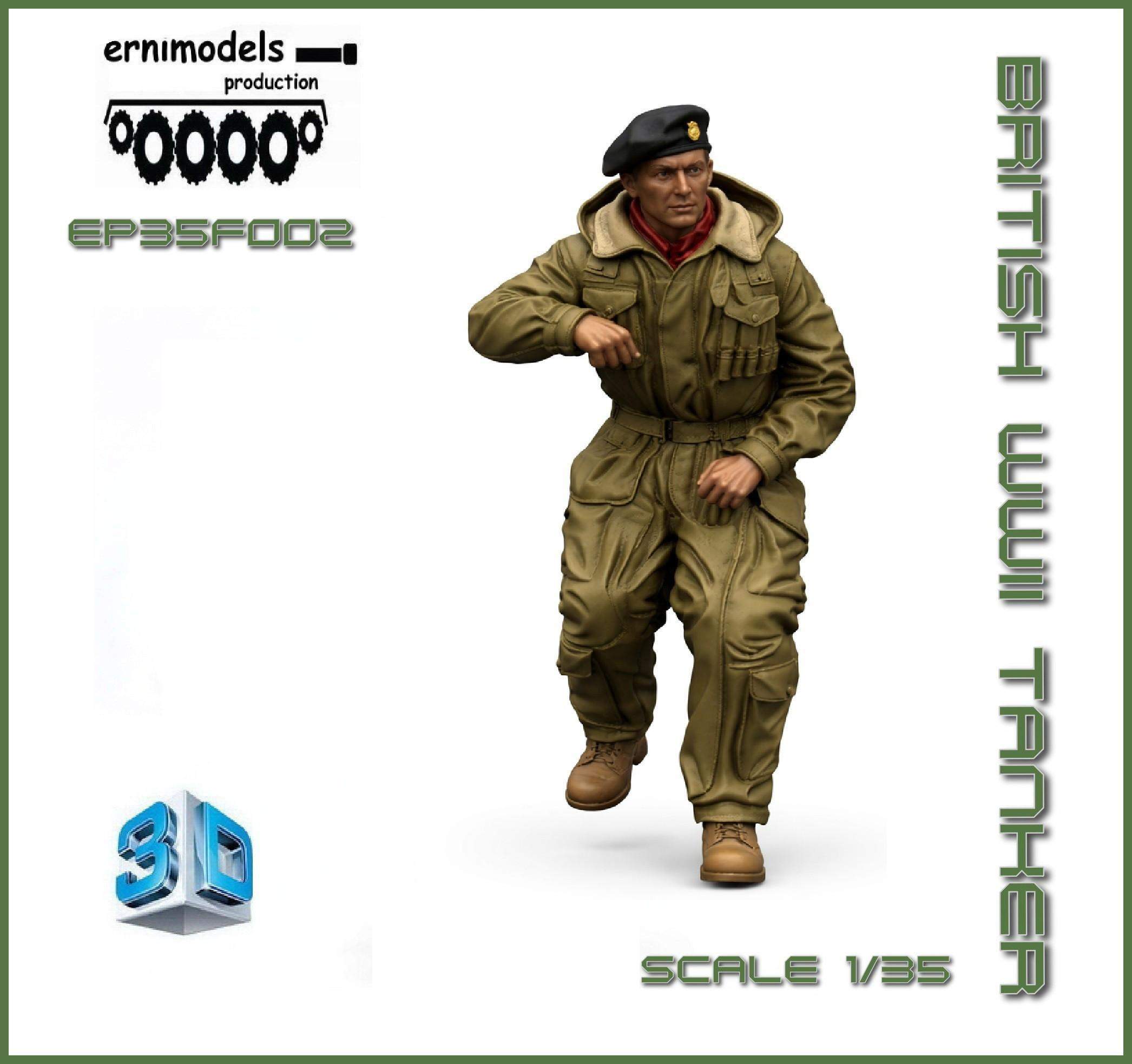 35F002 Figura 3D czołgisty brytyjskiego WW2  