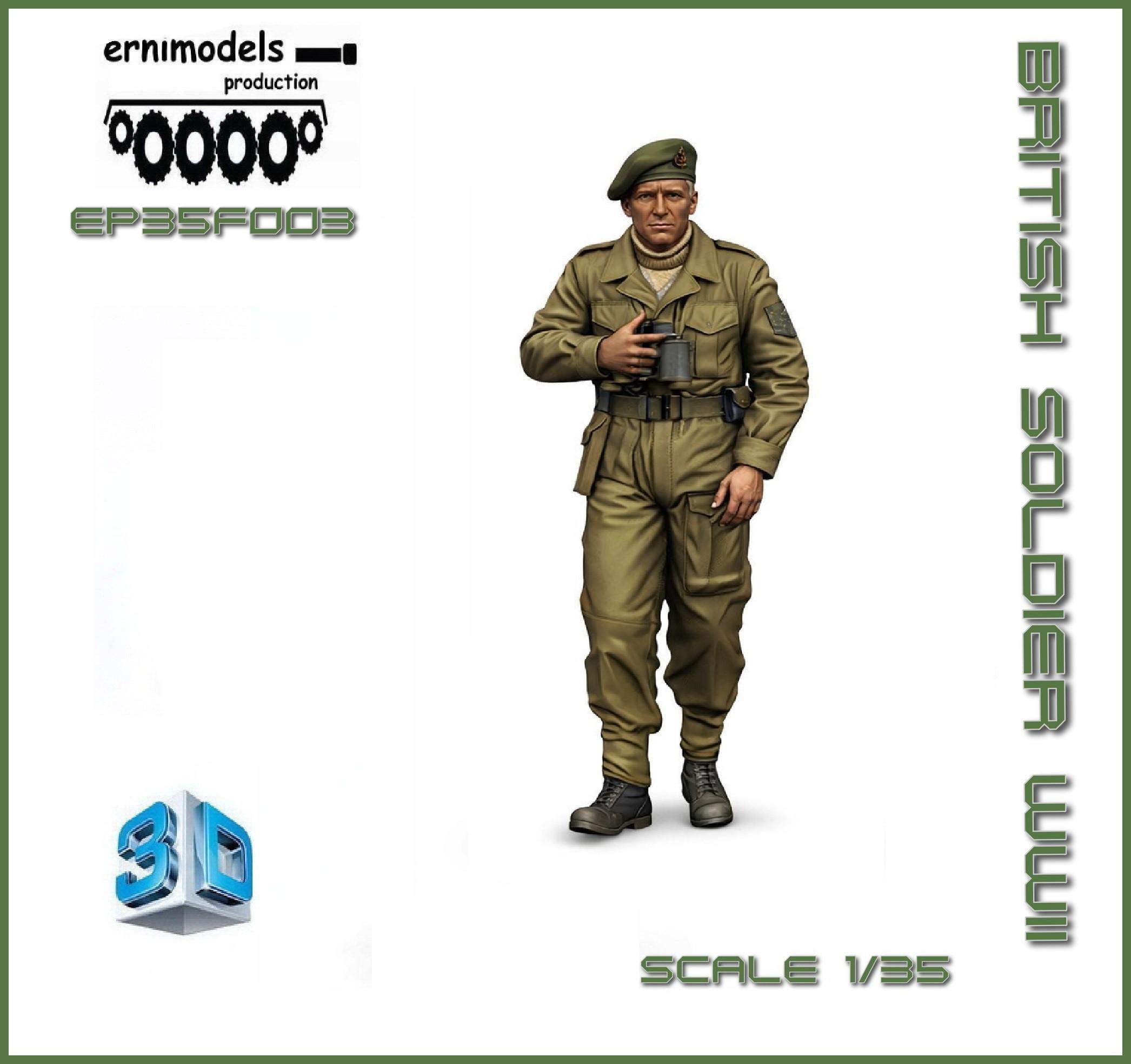35F003 Figura 3D czołgisty brytyjskiego WW2  