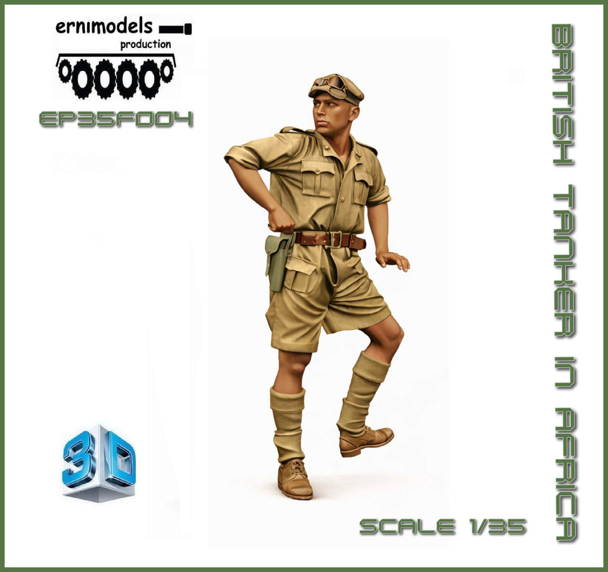 35F004 Figura 3D czołgisty brytyjskiego WW2  