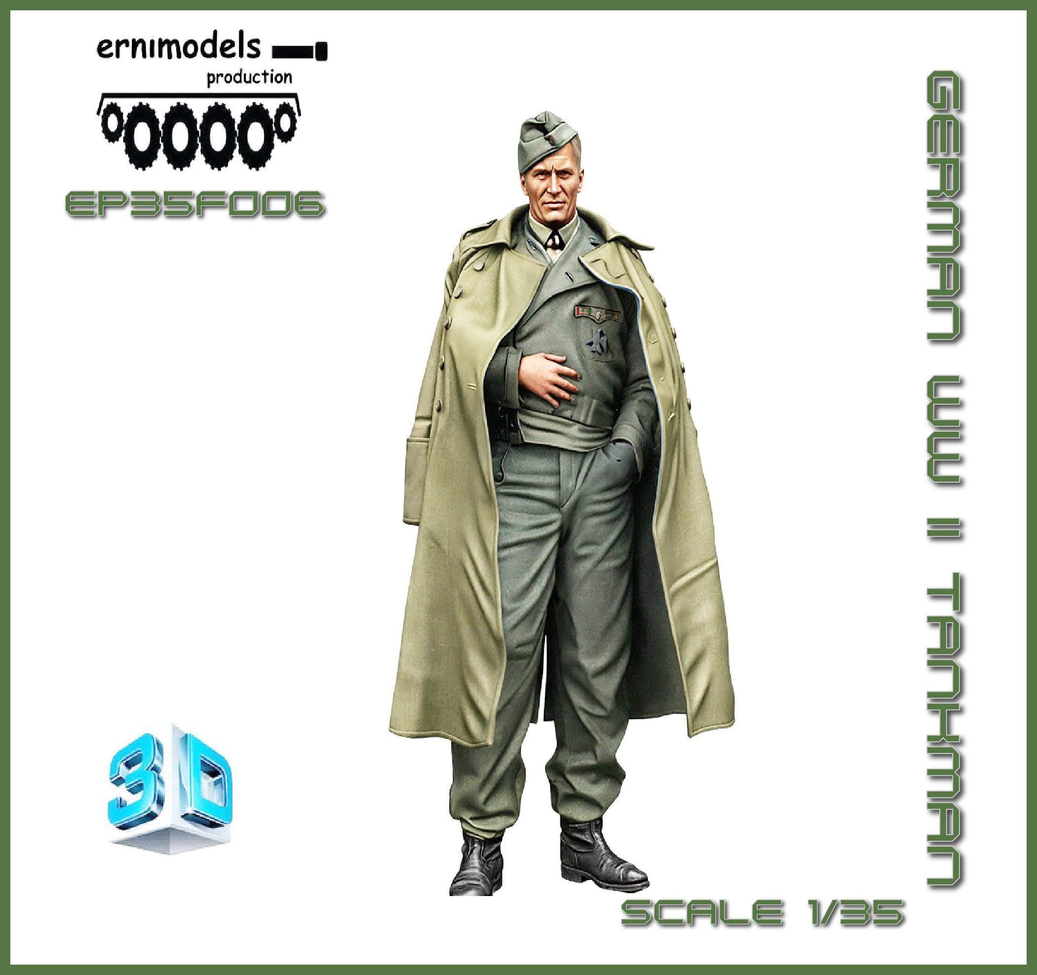 35F006 Figura 3D czołgista niemiecki   WW2  
