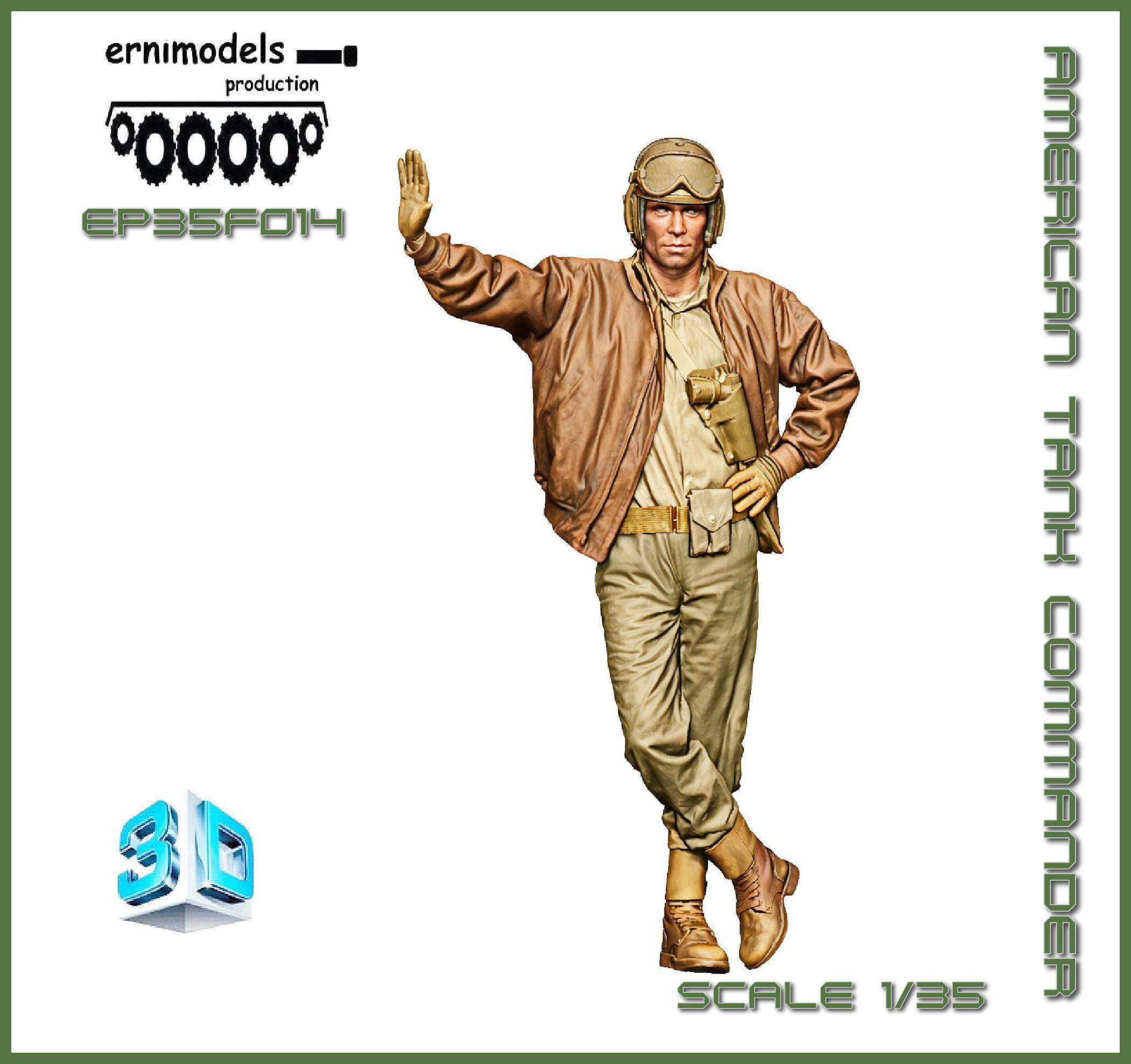 35F014 Figura 3D American Tank Commander 