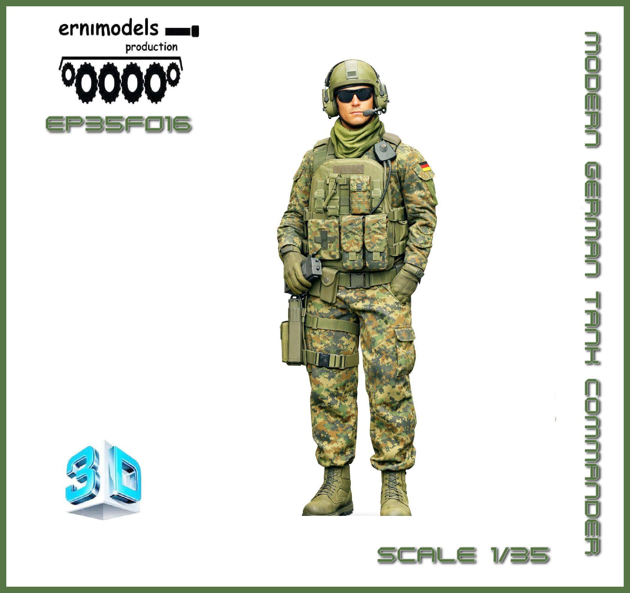 35F016 Figura 3D Modern German tank crew