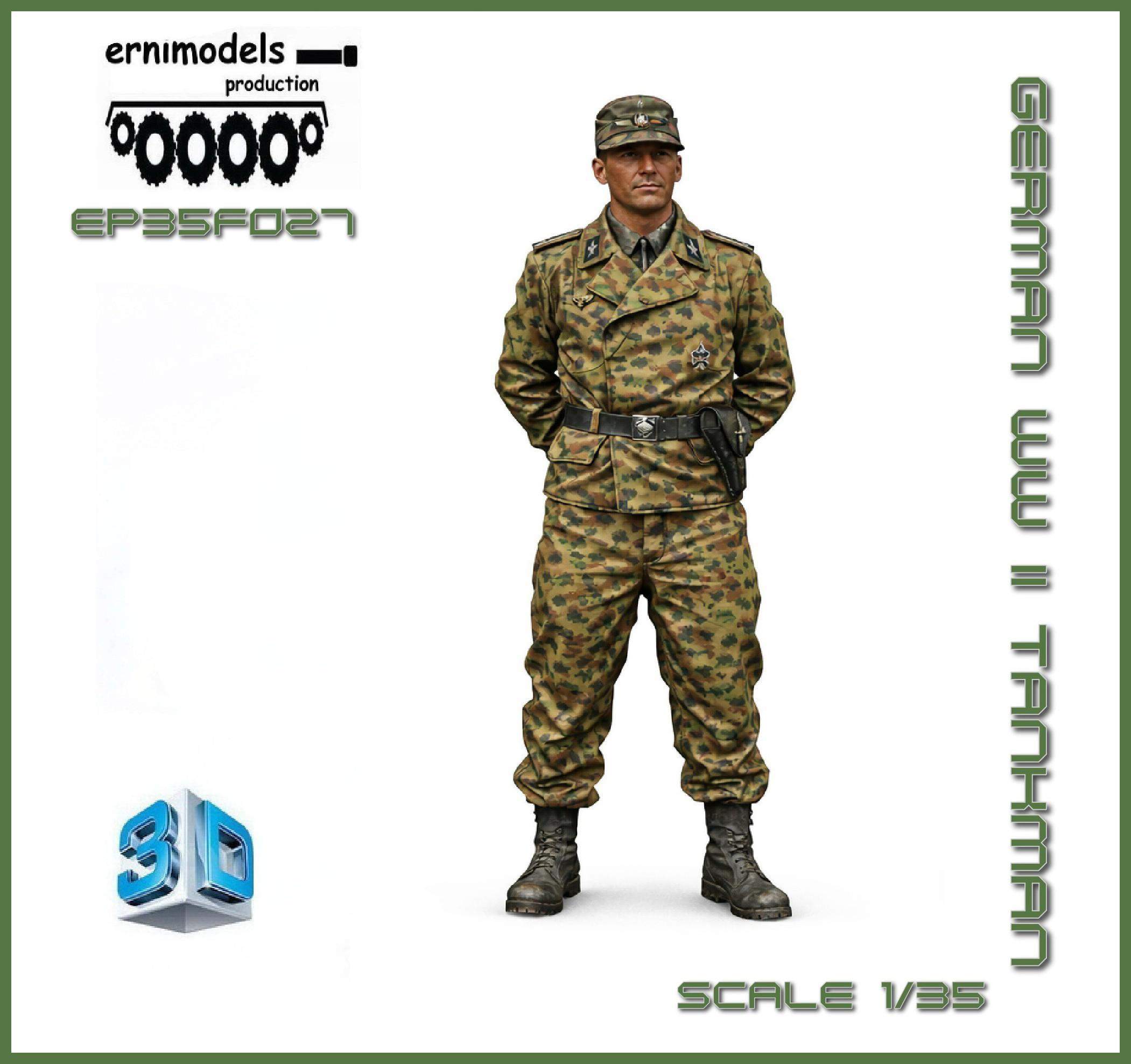 35F027 Figura 3D German  Tankman WW 2