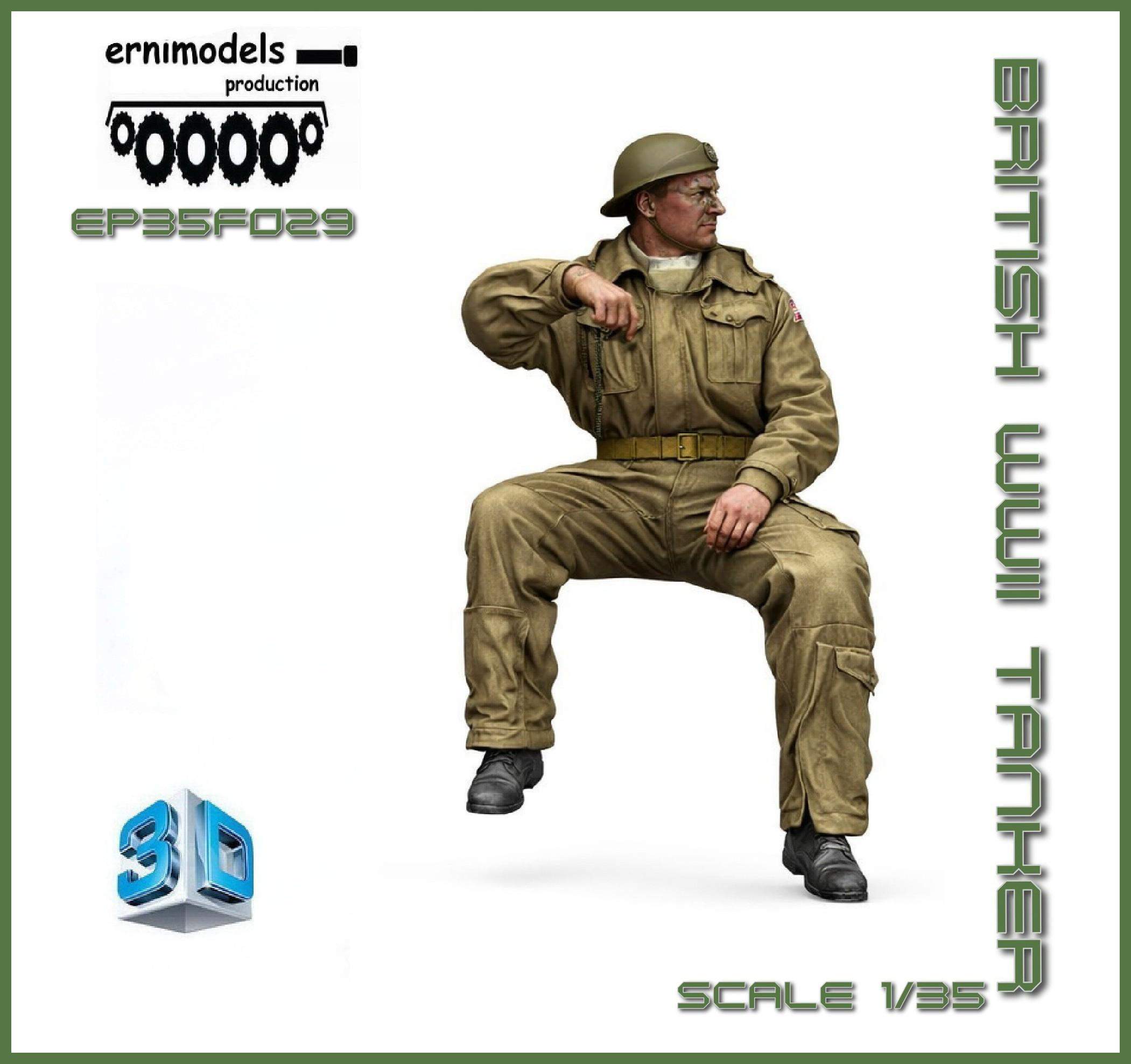 35F029 Figura 3D British  Tankman WW 2
