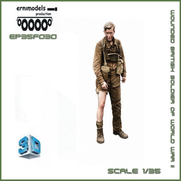 35F030 Figura 3D British soldier  WW 2