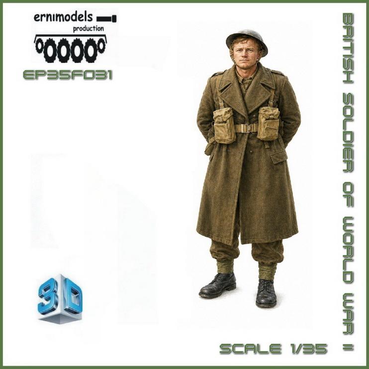 35F031 Figura 3D British soldier  WW 2