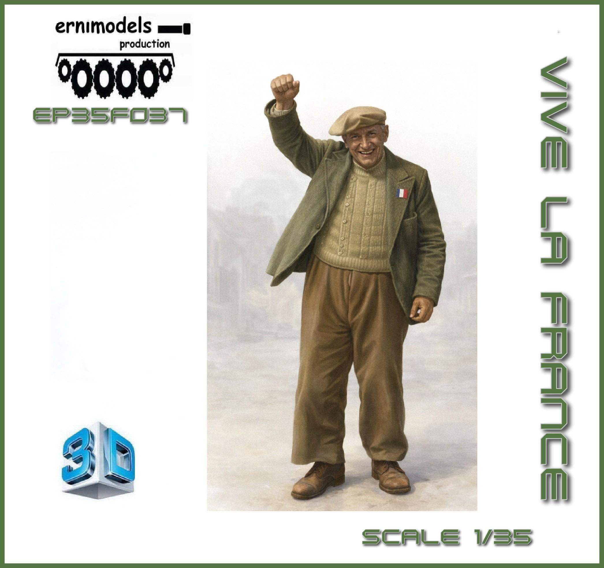 35F037 Figura 3D Vive la france WW II 