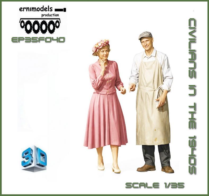 35F040 Figura 3D civilians WW II