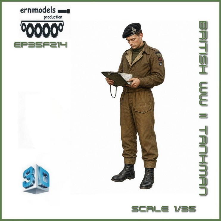  Figura 3D British  Tankman WW 2 EP35F214